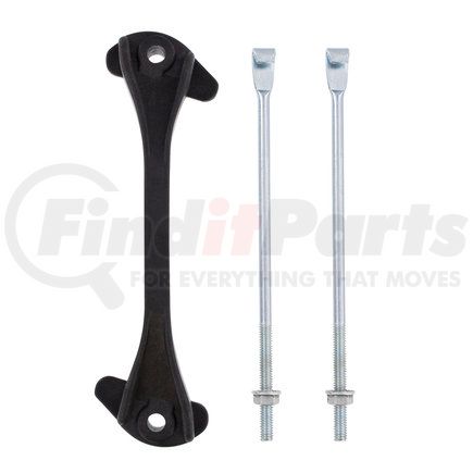 110982 by UNITED PACIFIC - Battery Hold Down Bracket - Polymer, Original Design, Two Zinc-Plated J-Bolts with Flange Nuts, Fits 6-13/16" Battery, for 1970-1977 Ford Bronco & 1965-1972 Truck