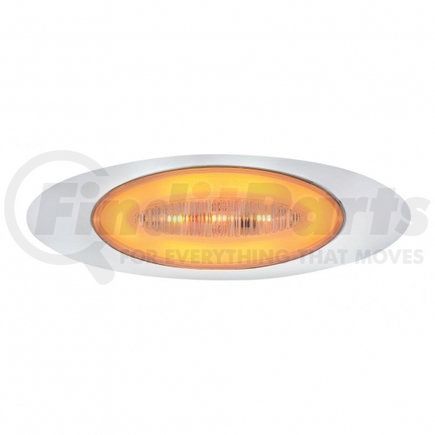 36990 by UNITED PACIFIC - Clearance/Marker Light - M1 Millenium "Glo" Light, Amber LED/Clear Lens, with Chrome Bezel, 13 LED
