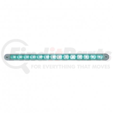 39805 by UNITED PACIFIC - Auxiliary Light - 14 LED 12" Auxiliary Strip Light, with Bezel, Green LED/Clear Lens