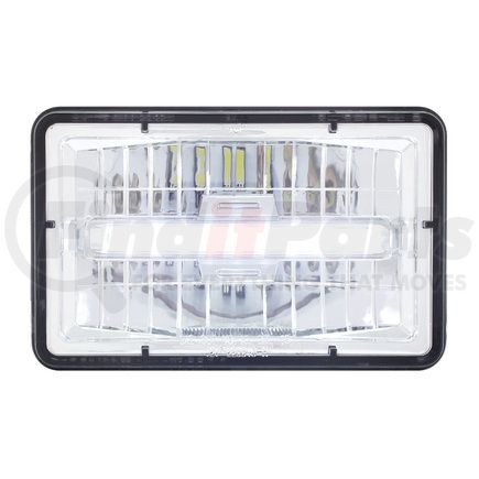 31153 by UNITED PACIFIC - Headlight - RH/LH, 4 x 6", Rectangle, Chrome Housing, High Beam, with White 9 LED Position Light