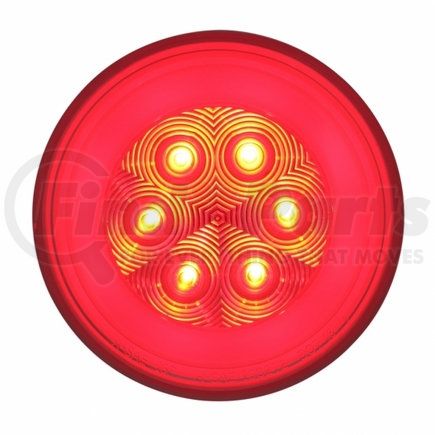37134 by UNITED PACIFIC - Brake/Tail/Turn Signal Light - 21 LED 4" "Glo", Red LED/Clear Lens
