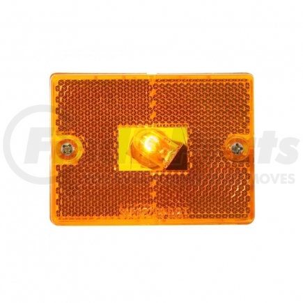 36008 by UNITED PACIFIC - Clearance/Marker Light - Incandescent, Amber Lens, Rectangle Design, with Reflex Lens, Black Housing, Single Stud Mounting