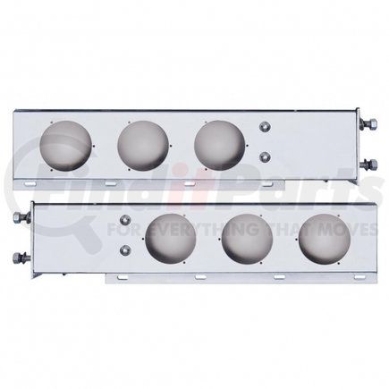 31616 by UNITED PACIFIC - Light Bar Bracket - 3.75" Bolt Pattern, Chrome Spring Loaded Light Bar, with Six 4" Light Cut-Outs