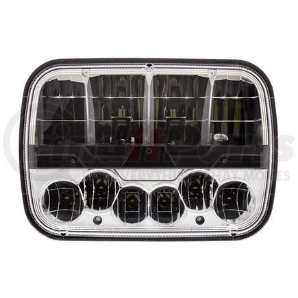 31087 by UNITED PACIFIC - Headlight - 12 High Power, LED, RH/LH, 5 x 7" Rectangle, Chrome Housing, High/Low Beam
