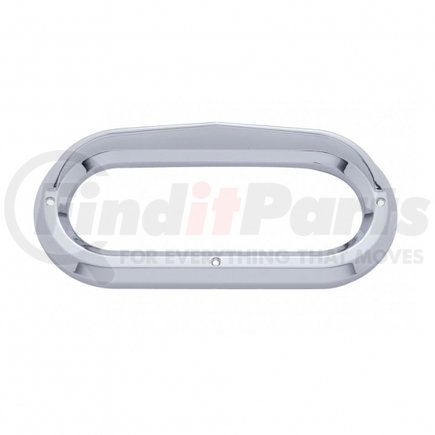 10489 by UNITED PACIFIC - Clearance Light Bezel - 1 Piece Carded, 6 inches, Oval, Chrome, with Visor