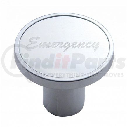 23029 by UNITED PACIFIC - Air Brake Valve Control Knob - "Emergency", Silver Aluminum Sticker