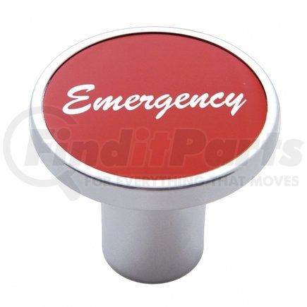 23027 by UNITED PACIFIC - Air Brake Valve Control Knob - "Emergency", Red Aluminum Sticker