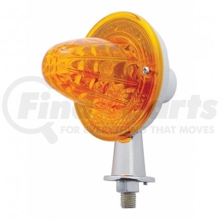33437 by UNITED PACIFIC - Halogen Honda Light - Assembly, with Crystal Reflector, Double Contact Bulb, Amber Lens, Chrome-Plated Steel, Diamond Design, 1-1/8" Mounting Arm