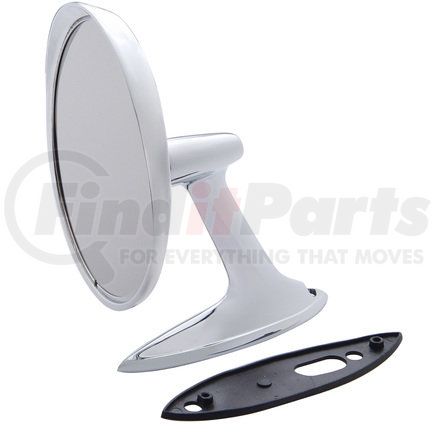 C616201 by UNITED PACIFIC - Door Mirror - Exterior, with Bow Tie Logo, Chrome Plated Finish, Zinc Die-Cast