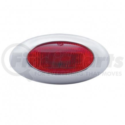 38221 by UNITED PACIFIC - Clearance/Marker Light - Phantom I, Red LED/Red Lens, Oval Design, with Chrome Plastic Bezel, 5 LED