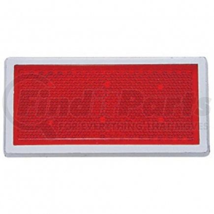 30704 by UNITED PACIFIC - Reflector - Rectangular, Quick Mount, with Chrome Bezel, Red