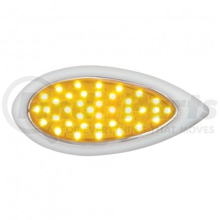 38805 by UNITED PACIFIC - Turn Signal Light - 39 LED "Teardrop", with Bezel, Amber LED/Amber Lens