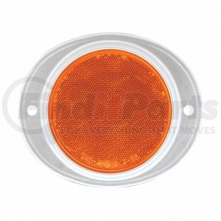 30709 by UNITED PACIFIC - Reflector - 3 3/16" Round, with Aluminum Mount Base, Amber