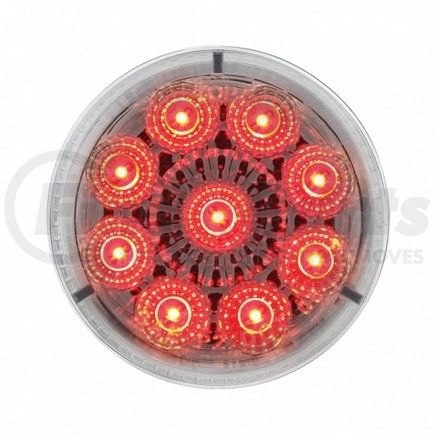 38852 by UNITED PACIFIC - Clearance/Marker Light - Red LED/Clear Lens, 2", with Reflector, 9 LED