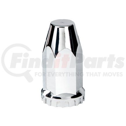 10572B by UNITED PACIFIC - Wheel Lug Nut Cover - 33mm x 4", Chrome, Plastic, Extra Tall, with Flange, Thread-On