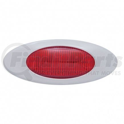 38228B by UNITED PACIFIC - Clearance/Marker Light - Phantom I, Red LED/Clear Lens, Oval Design, with Chrome Plastic Bezel, 5 LED