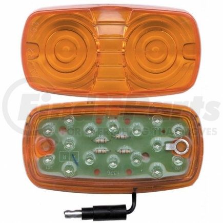 38191 by UNITED PACIFIC - Clearance/Marker Light, Amber LED/Amber Lens, Rectangle Design, 16 LED, with 1 Wire