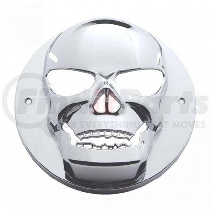 34015 by UNITED PACIFIC - Headlight Bezel - Chrome, 3D Skull, for 2" Round Light