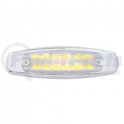 38218 by UNITED PACIFIC - Clearance/Marker Light - with Bezel, 12 LED, Rectangular, Amber LED/Clear Lens