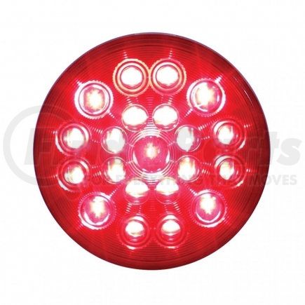 39821 by UNITED PACIFIC - Brake/Tail/Turn Signal Light - 21 LED "Competition Series" 4", Red LED/Red Lens