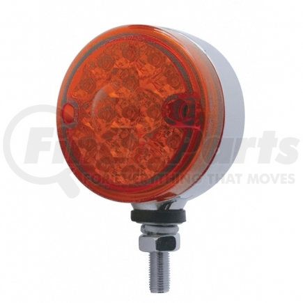 39568 by UNITED PACIFIC - Marker Light - Reflector, Single Face, LED, Assembly, Dual Function, 15 LED, Red Lens/Red LED, Chrome-Plated Steel, 3" Lens, Round Design