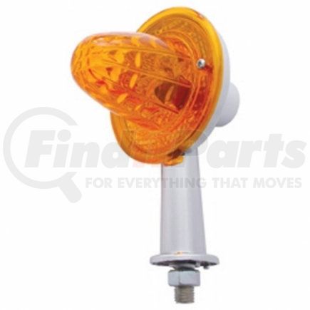 33443 by UNITED PACIFIC - Halogen Honda Light - Assembly, with Crystal Reflector, Double Contact Bulb, Amber Lens, Chrome-Plated Steel, Diamond Design, 2-1/8" Mounting Arm