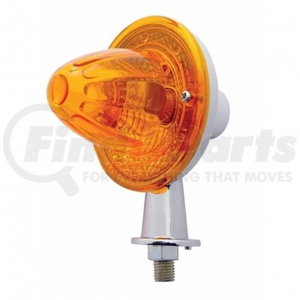 33413 by UNITED PACIFIC - Halogen Honda Light - Assembly, with Crystal Reflector, Double Contact Bulb, Amber Lens, Chrome-Plated Steel, Watermelon Design, 1-1/8" Mounting Arm