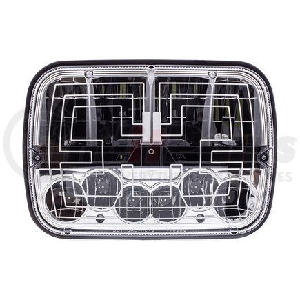 34137 by UNITED PACIFIC - Headlight - RH/LH, LED, Heated, 5 x 7", Rectangle, Black Housing, High/Low Beam