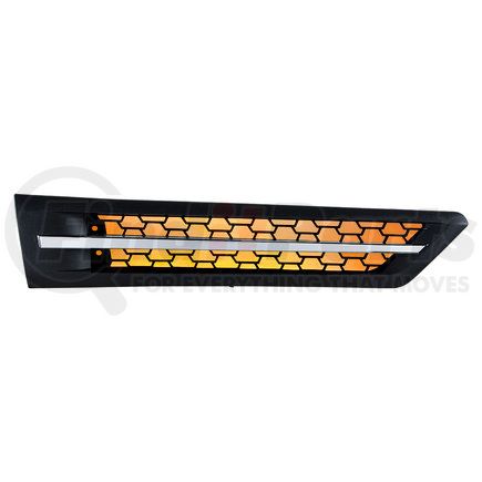 42864 by UNITED PACIFIC - Hood Scoop - Amber, LED, Plastic, for 2018-2022 Freightliner Cascadia
