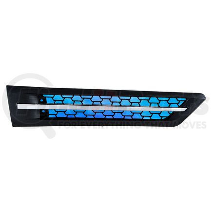 42866 by UNITED PACIFIC - Hood Scoop - Blue, LED, Plastic, for 2018-2022 Freightliner Cascadia