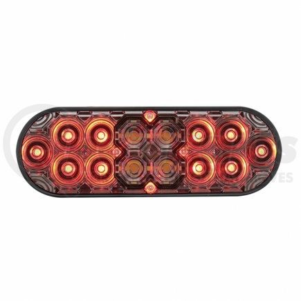 36610 by UNITED PACIFIC - Brake/Tail/Turn Signal Light - 6" Oval Combo Light, with 14 LED Stop, Turn & Tail & 16 LED Back-Up, Red LED/Clear Lens