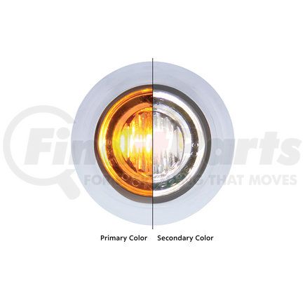 36839 by UNITED PACIFIC - Double Fury Mini Clearance/Marker Light - Amber and White LED/Clear Lens, 3 LED