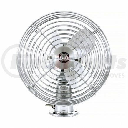 40848 by UNITED PACIFIC - Cabin Fan - 12V, Chrome, with 6" Steel Blades, Heavy Duty