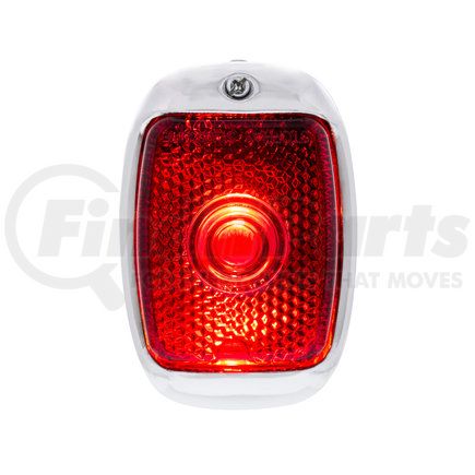 C7001R by UNITED PACIFIC - Tail Light Assembly - With Black Housing & Stainless Steel Bezel, Red Glass Lens, Passenger Side, for 1940-53 Chevy and GMC Truck