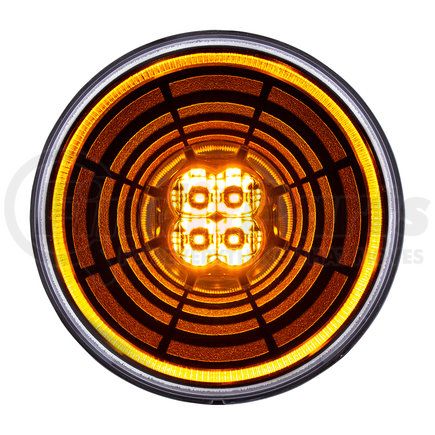 36567 by UNITED PACIFIC - Turn Signal Light - 13 LED, 4" Round, Abyss Lens Design, with Plastic Housing, Amber LED/Clear Lens
