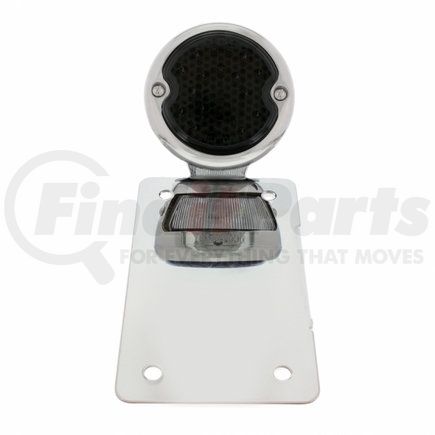20220 by UNITED PACIFIC - License Plate Bracket - Chrome, Vertical, Side Mount, with 1933-1936 Ford Style LED Tail Light