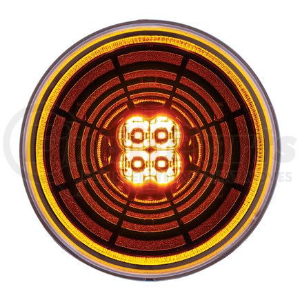 36565 by UNITED PACIFIC - Turn Signal Light - 13 LED, 4" Round, Abyss Lens Design, with Plastic Housing, Amber LED/Amber Lens