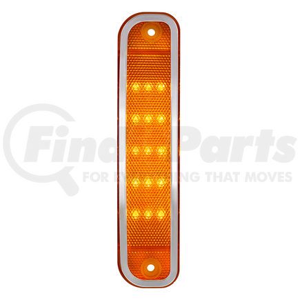 110712 by UNITED PACIFIC - Side Marker Light - 15 LED, Amber Lens, with Stainless Steel Trim, for 1973-80 Chevy and GMC Truck