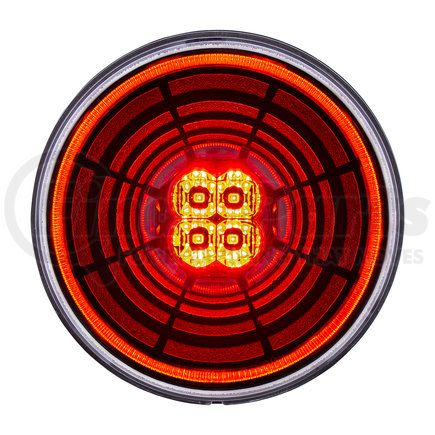 36566 by UNITED PACIFIC - Brake / Tail / Turn Signal Light - 4", Round, 13 LED, Red Led, Clear Lens, Abyss Light