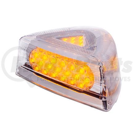 39437 by UNITED PACIFIC - Turn Signal Light - 37 LED, with Chrome Base, Amber LED/Clear Lens, for Peterbilt