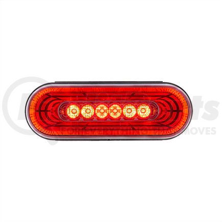 36571 by UNITED PACIFIC - Brake / Tail / Turn Signal Light - 22 LED, 6" Oval, Abyss Lens Design, with Plastic Housing, Red LED/Clear Lens