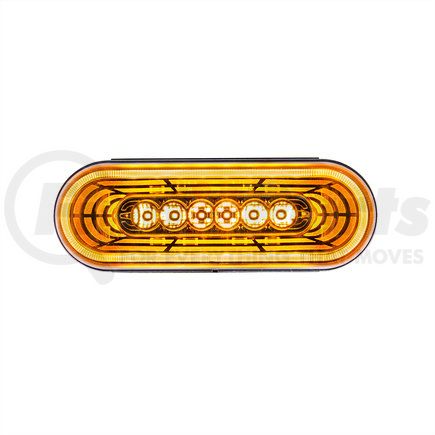 36572 by UNITED PACIFIC - Turn Signal Light - 22 LED, 6" Oval, Abyss Lens Design, with Plastic Housing, Amber LED/Clear Lens