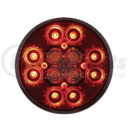 36607 by UNITED PACIFIC - Brake/Tail/Turn Signal Light - 4" Round Combo Light, with 12 LED Stop, Turn & Tail & 16 LED Back-Up, Red LED/Red Lens