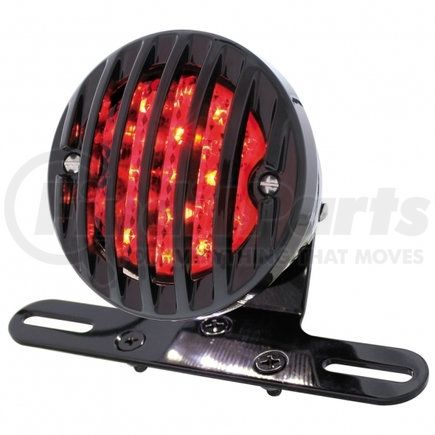 86861 by UNITED PACIFIC - Tail Light - Motorcycle LED, Rear Fender, with Black Grille Bezel, Smoke Lens