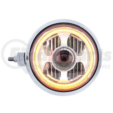 32844 by UNITED PACIFIC - Headlight Assembly - Stainless Steel, White/Amber Light