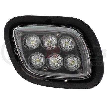 31099 by UNITED PACIFIC - Fog Light - 6 LED, Competition Series, Passenger Side, with Black Plastic Bezel and Black Housing, for 2008-2017 Freightliner Cascadia