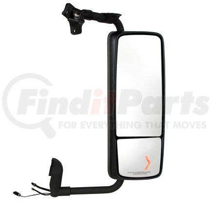 42849 by UNITED PACIFIC - Door Mirror - RH, Black Mirror Assembly, with LED Turn Signal, for 2012 - 2017 Volvo VNL