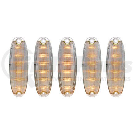 36822 by UNITED PACIFIC - Truck Cab Light - 6 Amber LED Cab Lights, for 2008-2017 Freightliner Cascadia, Clear Lens