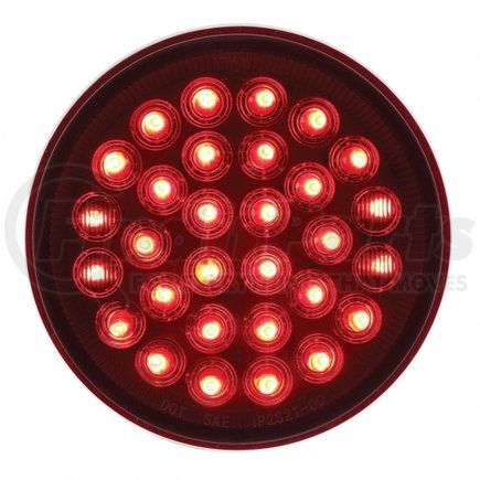 36832B by UNITED PACIFIC - Brake/Tail/Turn Signal Light - 30 LED 4" Round, Red LED/Red Lens