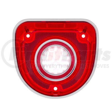 CBL6851LED by UNITED PACIFIC - Back-Up Light - LED, Red Lens, with Stainless Steel Trim, for 1968 Chevy Caprice & Impala